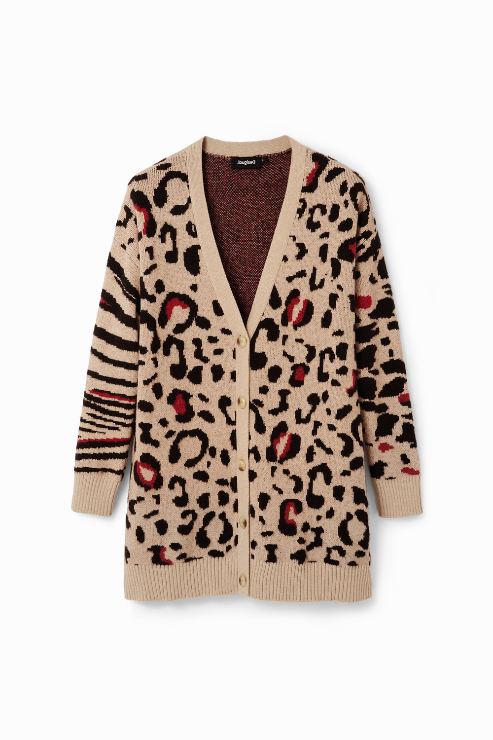 

Кардиган Desigual с животным принтом, бежевый