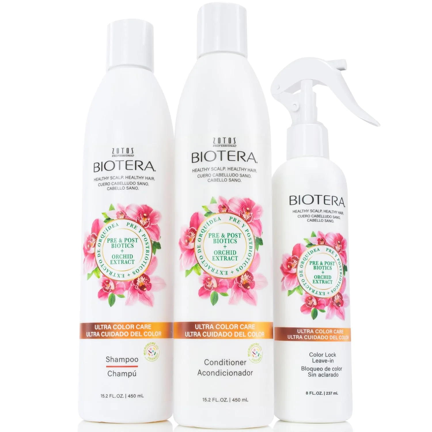 Biotera Ultra Color Care шампунь, кондиционер и несмываемый уход для окрашенных волос, 450 мл