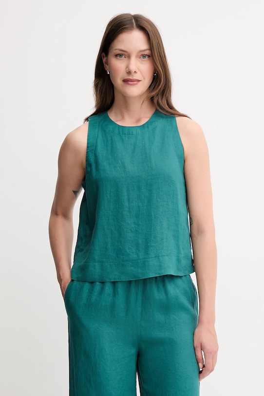 

Льняная блузка United Colors Of Benetton, бирюзовый