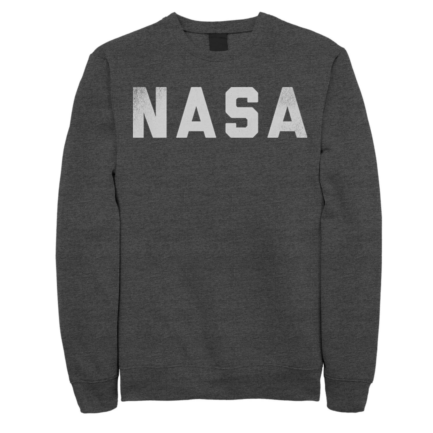

Мужская толстовка с плоским белым текстом и простым логотипом NASA Licensed Character