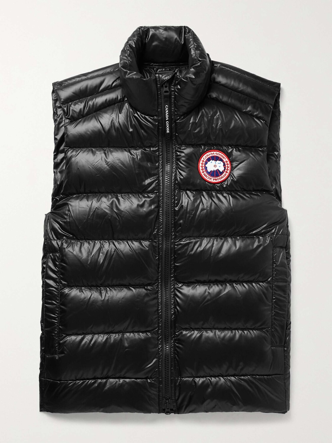 

Стеганый пуховый жилет Crofton Slim-Fit из переработанного нейлона и рипстопа CANADA GOOSE, черный