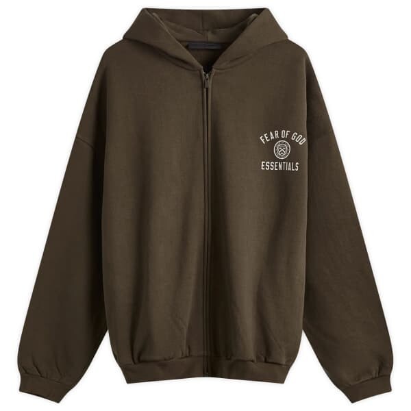 

Толстовка State из плотного флиса с капюшоном на молнии Fear Of God Essentials, коричневый