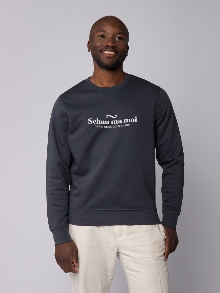 

Толстовка wat Apparel Schau ma moi dann seng mas scho, цвет india ink grey