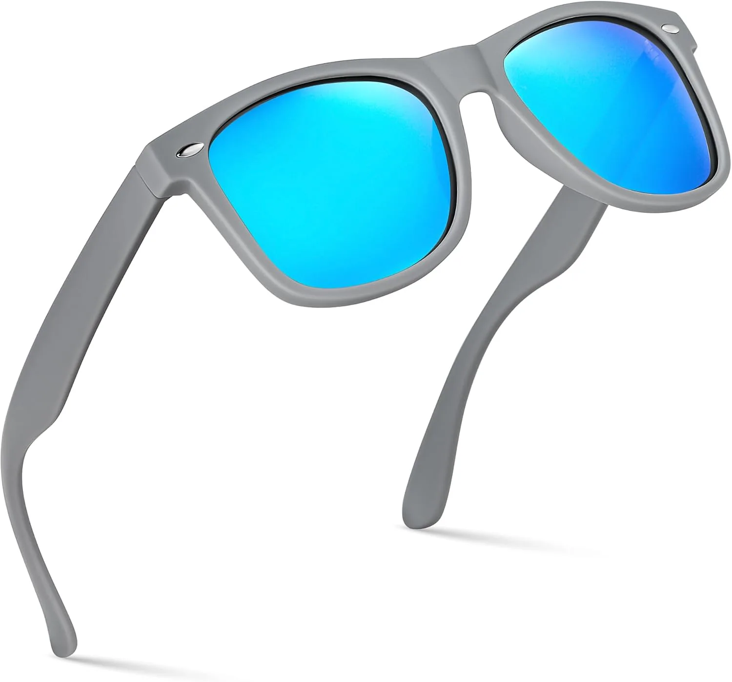 

Поляризованные солнцезащитные очки Retro Rewind для мужчин и женщин - классические солнцезащитные очки с защитой от УФ-излучения, Matte Gray | Revo Ice Blue