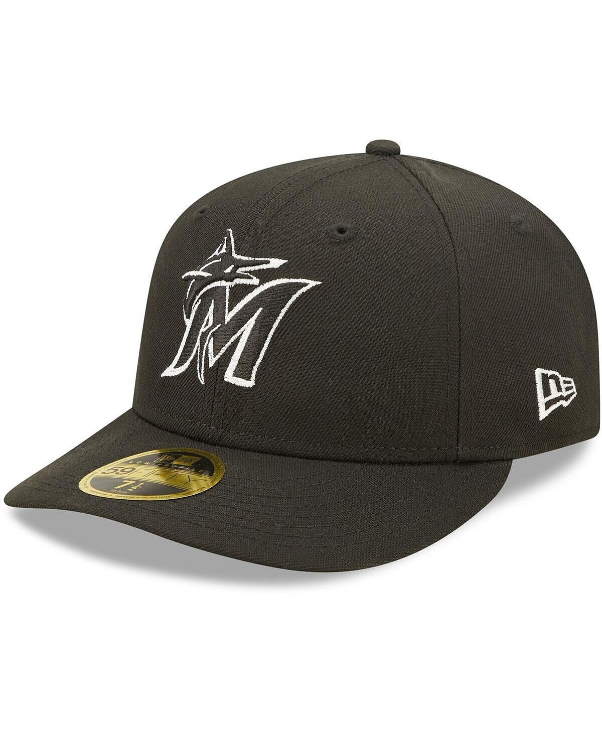 

Мужская приталенная шляпа Miami Marlins черно-белая с низким профилем 59FIFTY New Era