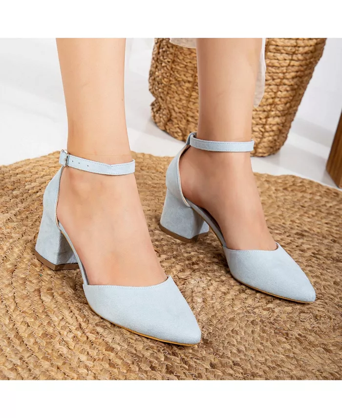 Марсель Туфли-лодочки на низком каблуке Forever & Always Shoes, синий — фото 3