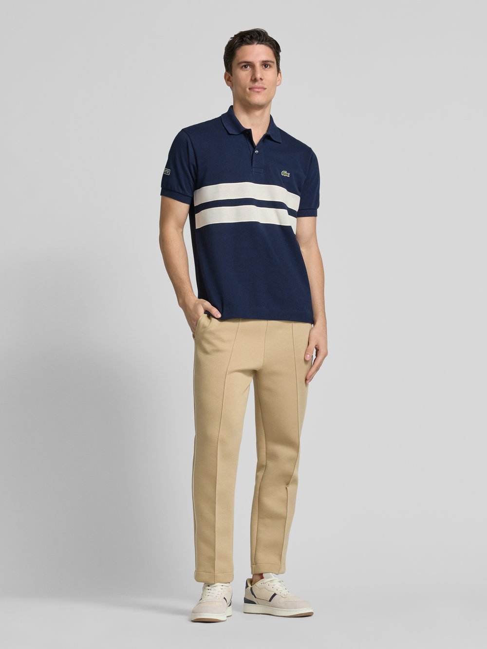 

Рубашка-поло Classic Fit с вышитыми этикетками Lacoste, синий