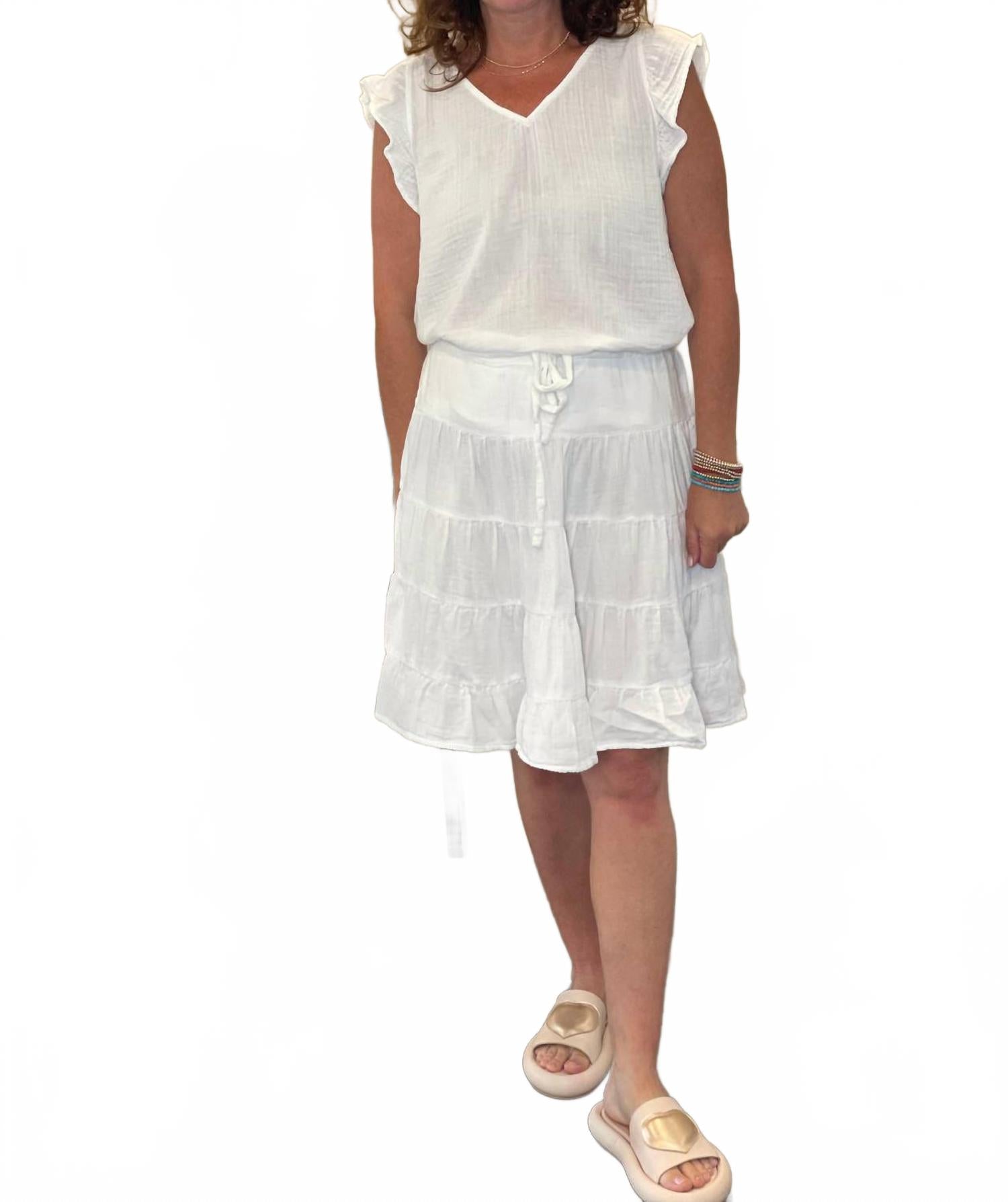 

Женская марлевая юбка Софи в белом цвете Dylan