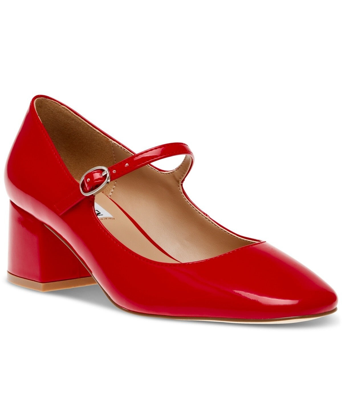 Туфли Steve Madden Hawke Mary Jane, красные, лакированные, с миндалевидным носком, с блочным каблуком, ZPO3835