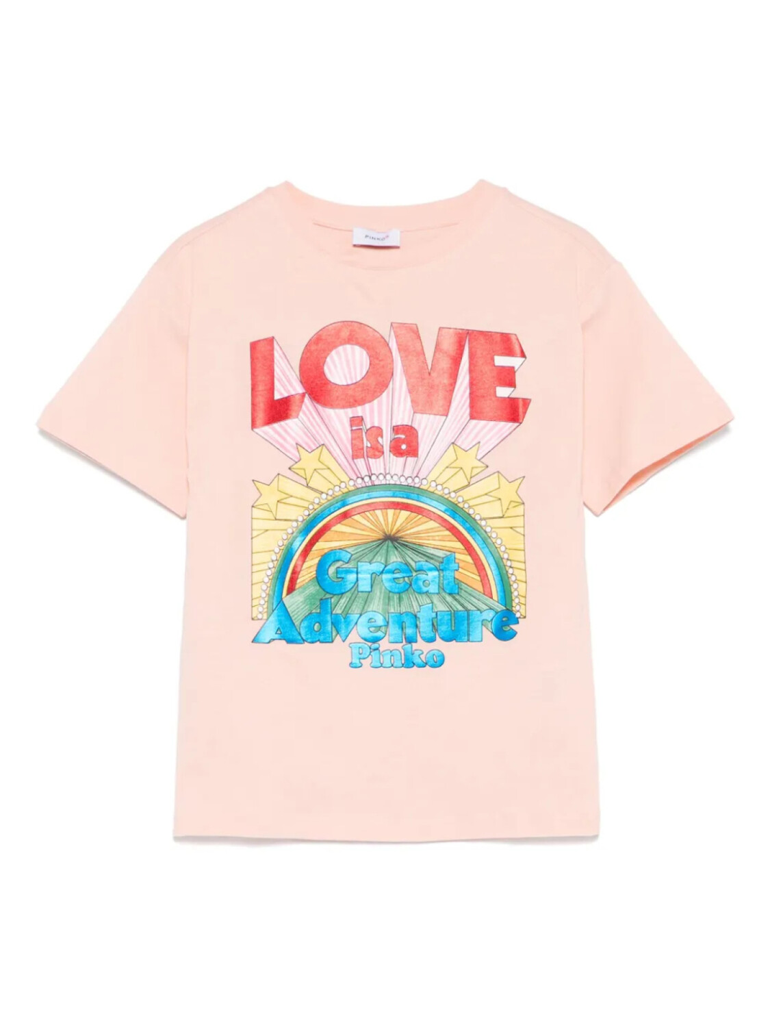 

Футболка Pinko Kids с графическим принтом, розовый
