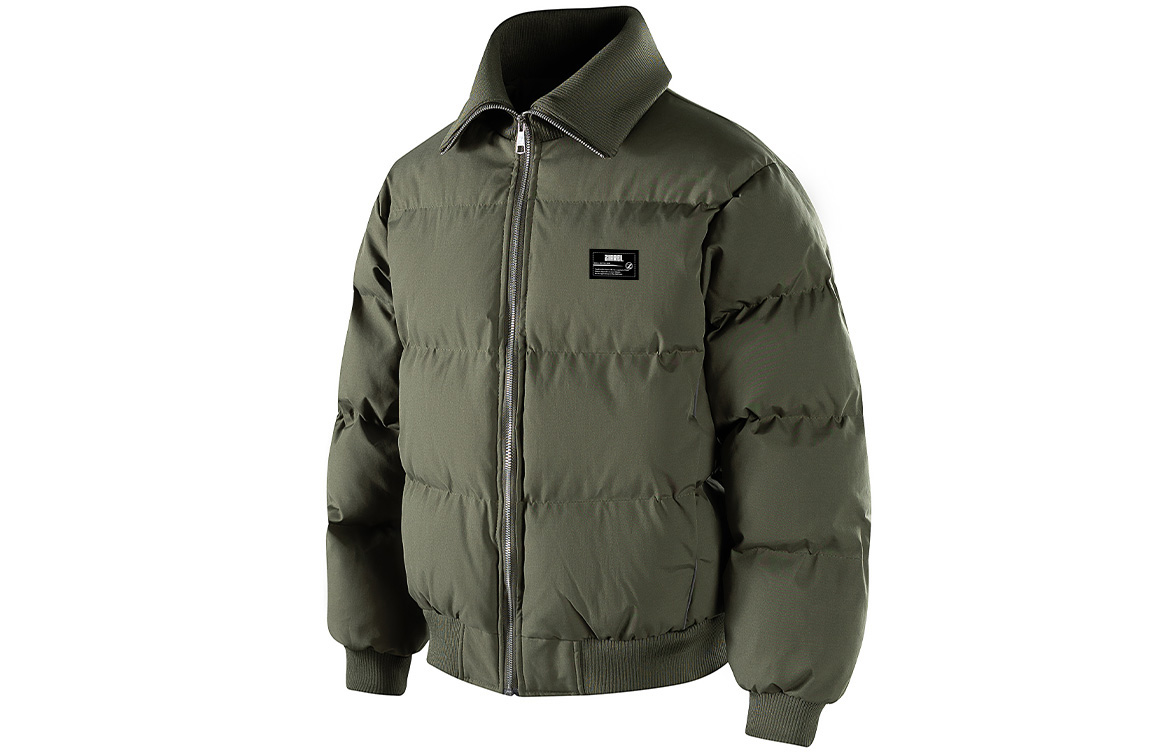 

Пуховик Unisex Stand Collar утепленный стеганый ZIAREL, army зеленый[removable logo]