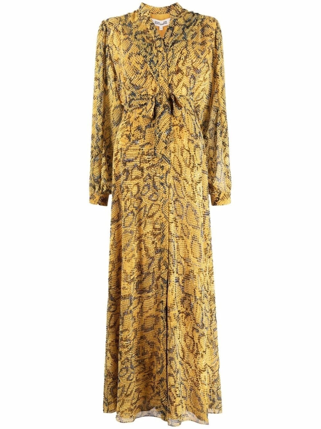 

Diane Von Furstenberg платье макси с поясом и змеиным принтом, желтый