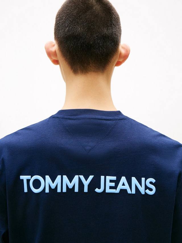 Футболка Tommy Jeans с логотипом, хлопок, regular fit, короткий рукав Tommy Hilfiger, Navy/Multi — фото 4