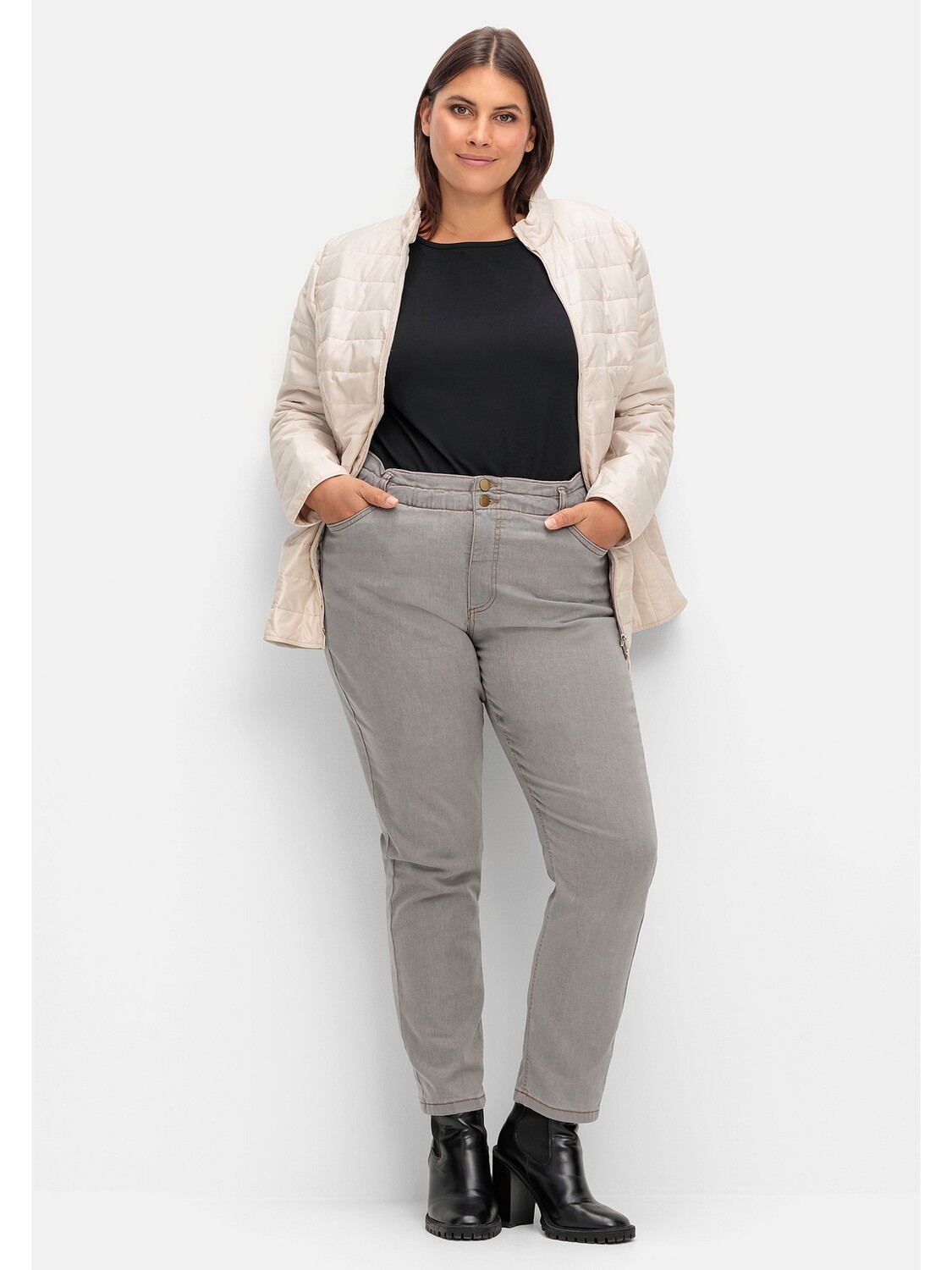 

Джинсы sheego Gerade, цвет grey Denim