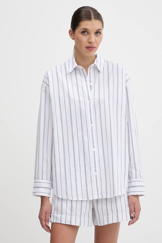 

Хлопковая рубашка Abercrombie & Fitch, белый