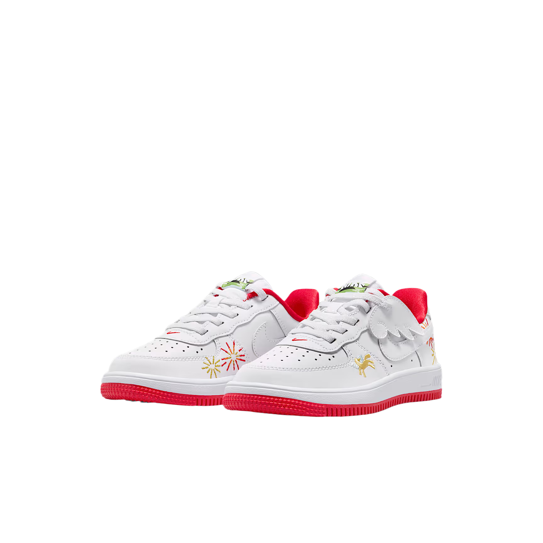 Force 1 Low EasyOn низкие кроссовки для тренировок детские Nike, белый/белый/university красный/белый — фото 4