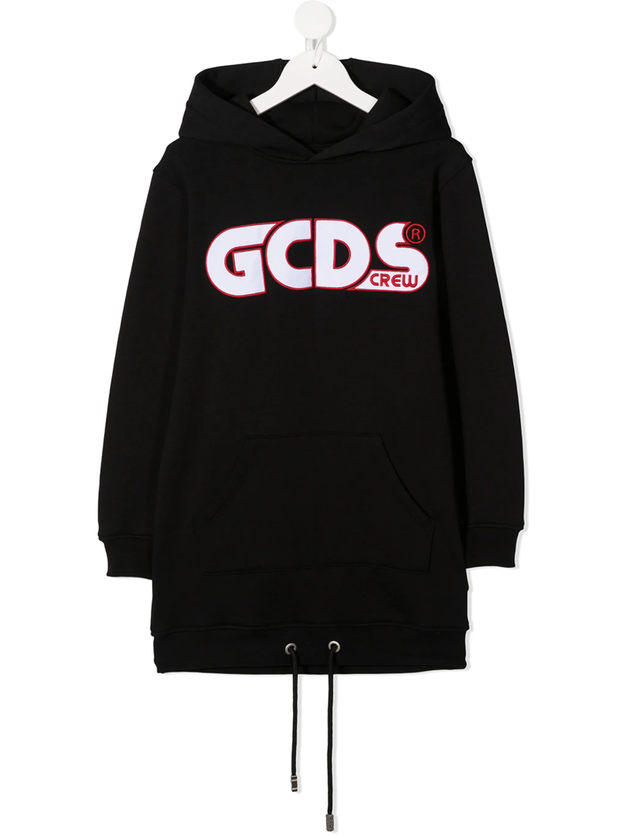 

Длинное худи с логотипом Gcds Kids, черный