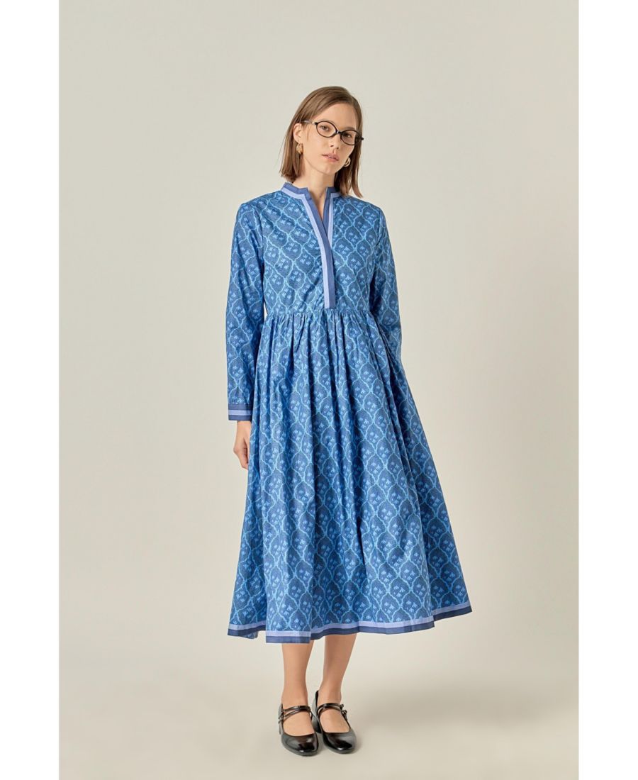 

Женское длинное платье в полоску English Factory, Navy