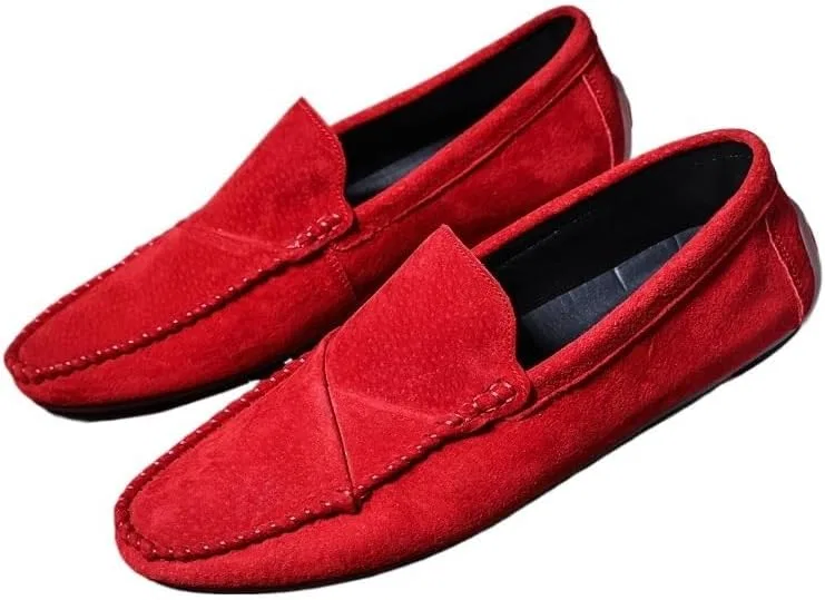 Мокасины мужские из замши красные PUGHGAETZF