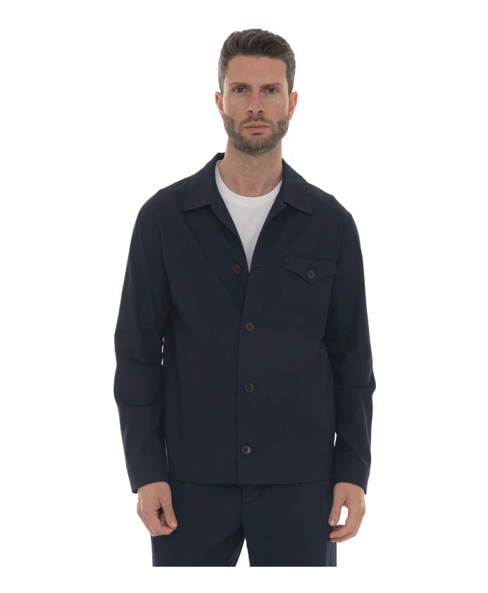 

Хлопковая рубашка-куртка с застежкой на пуговицы. Hindustrie, синий