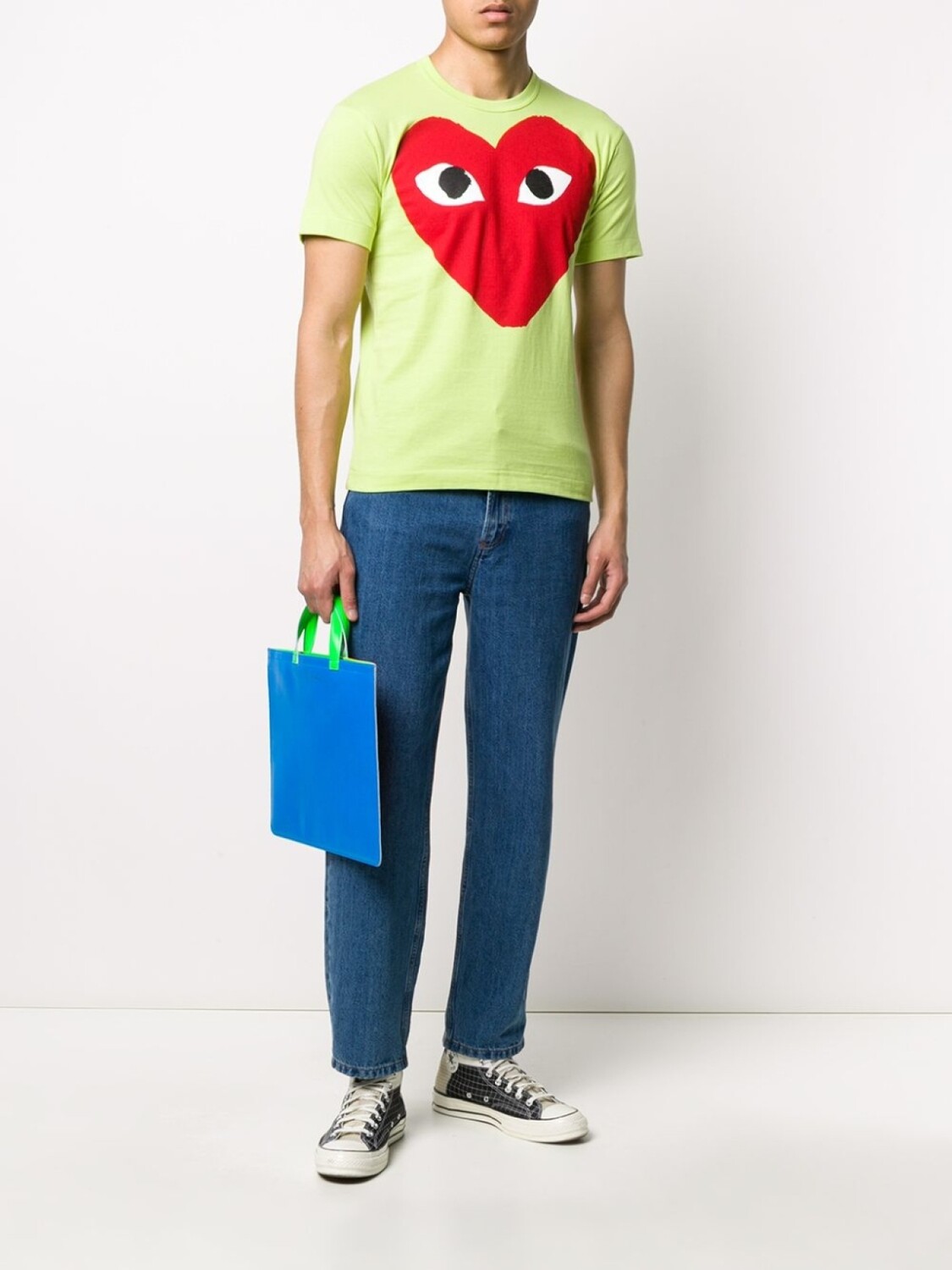 Comme Des Garçons Play футболка с круглым вырезом и принтом, зеленый — фото 2