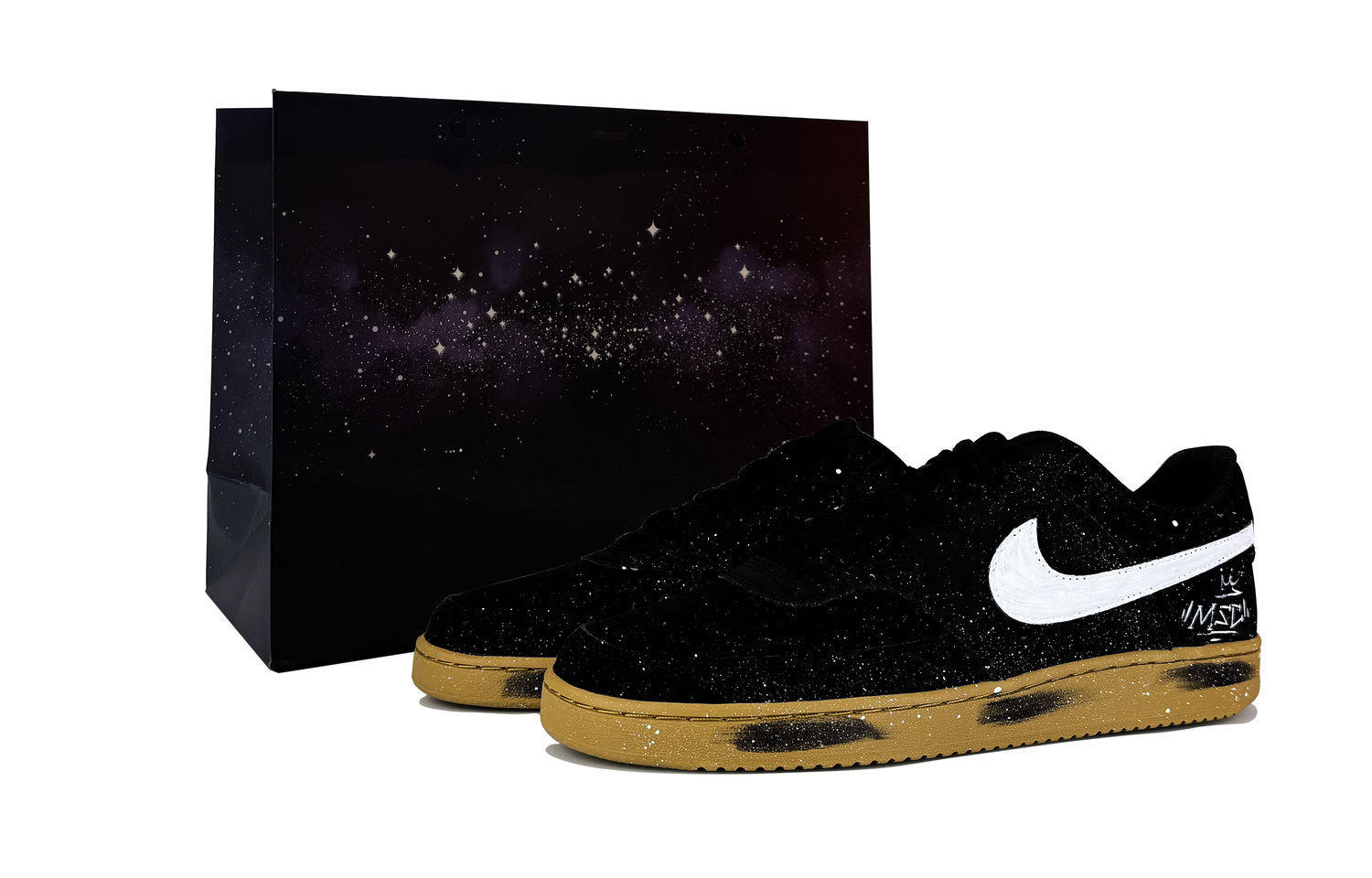 

Nike Court Vision 1 устойчивые к истиранию, легкие и дышащие низкие кроссовки для скейтбординга мужские black white