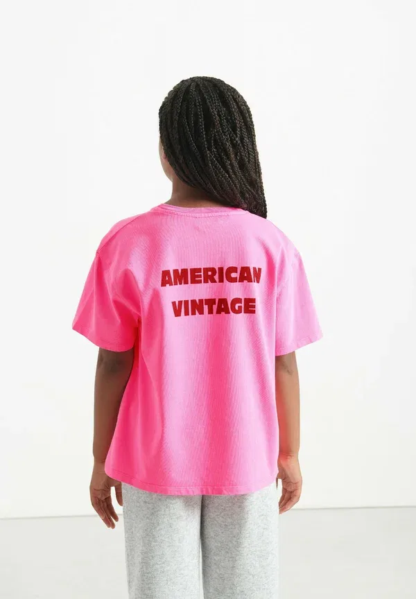 Футболка детская fizvalley print t-shirt American Vintage, розовый флуоресцентный — фото 2