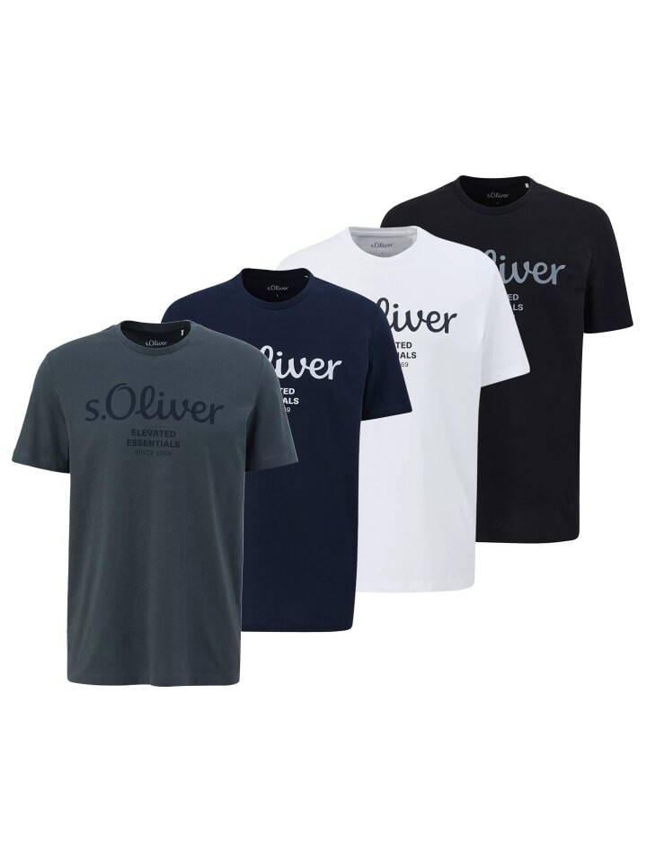 

Футболка s.Oliver T-Shirt 4er Pack, цвет Weiß/Blau/Dunkelgrau/Schwarz