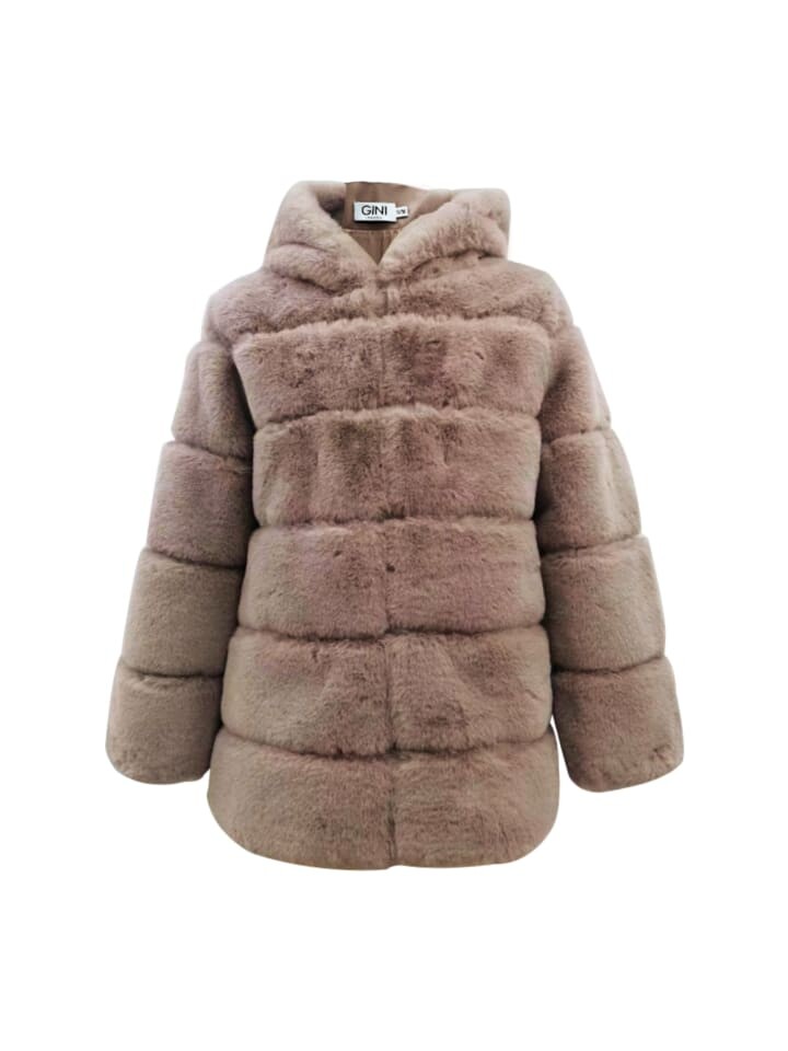 

Пуховик GINI LONDON fut Gini Horizontal Cut Fur Hooded, цвет light brown