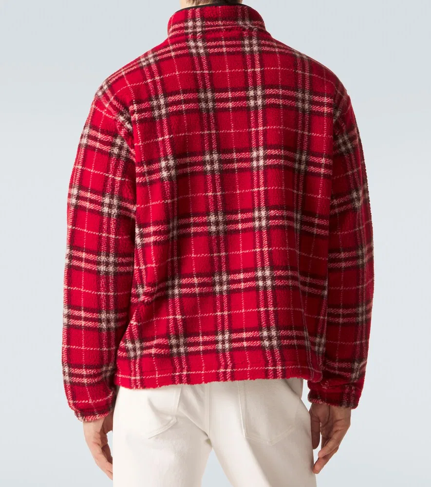 Куртка Burberry в клетку из шерстяной смеси, красный — фото 4