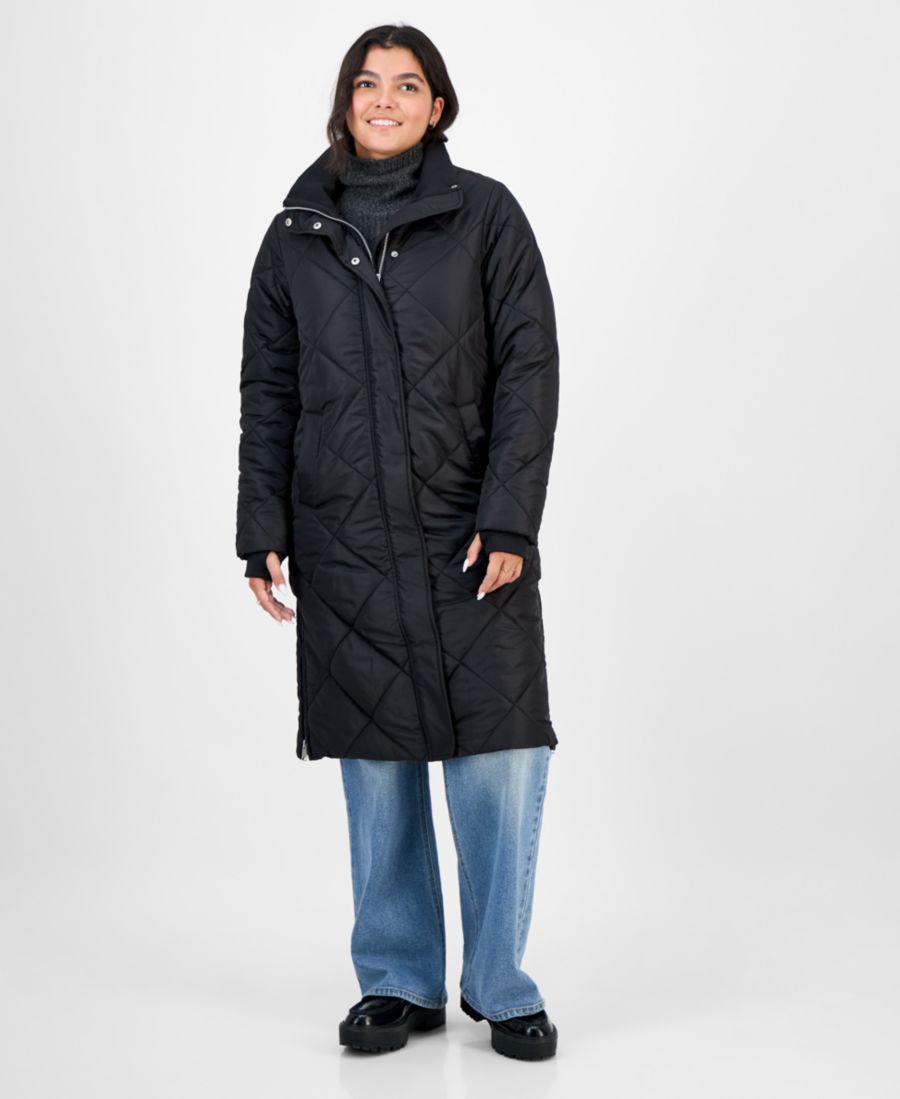 

Стеганое пальто с воротником-шалью для подростков CoffeeShop, Black