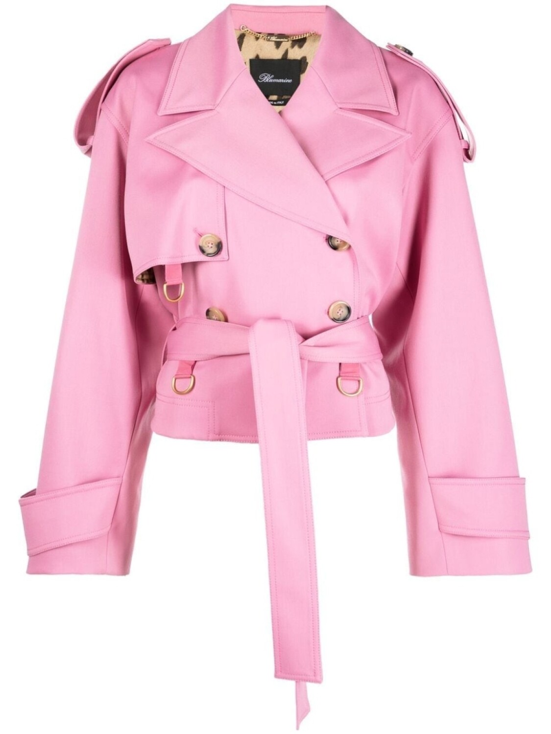 

Blumarine укороченный двубортный тренч, розовый