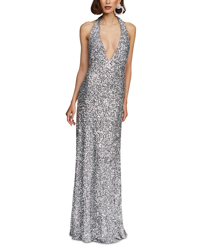 

Платье Ena с пайетками HALSTON, серебряный
