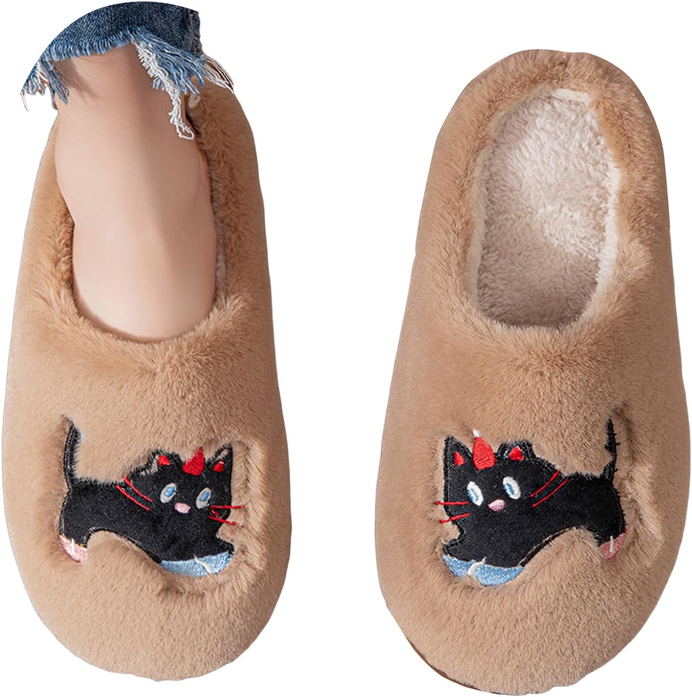 

Милые домашние тапочки для женщин и мужчин, плюшевые, теплые, мягкие тапочки для общежития, с эффектом памяти, мягкая обувь для спальни, нескользящие, на каждый день для дома, зимние Jyswoshoe, Coffee-d