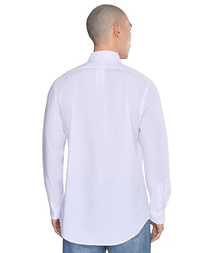 Рубашка поплиновая Classic Fit Stretch Poplin Polo Ralph Lauren, White — фото 4