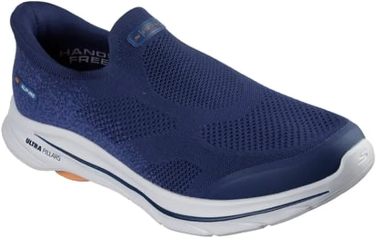 Мужские кроссовки Skechers Go Walk 8 Pelayo с легким надеванием, темно-синий/оранжевый
