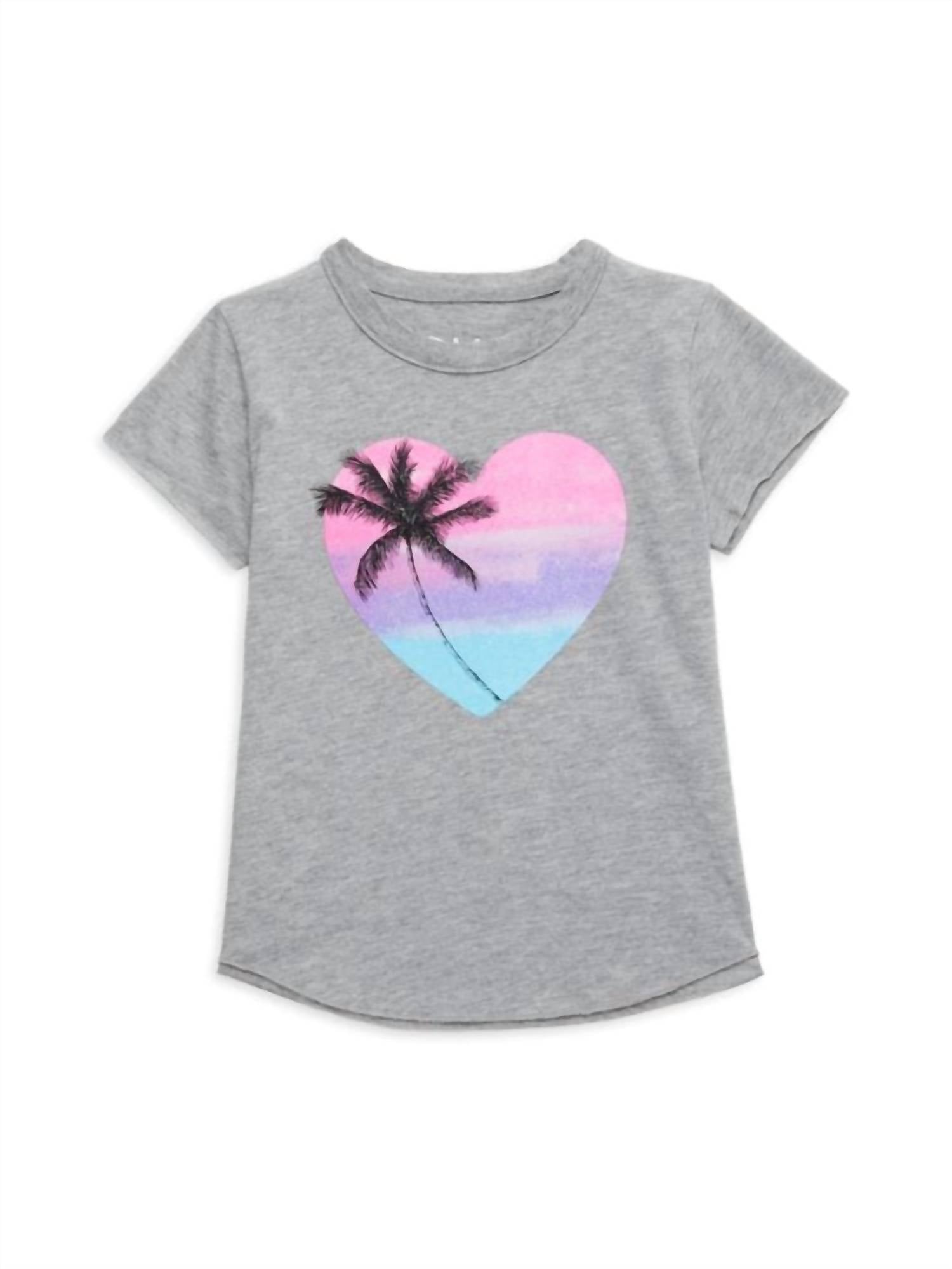 

Футболка Girl's Sunset Tree In Heart в сером цвете Chaser, серый