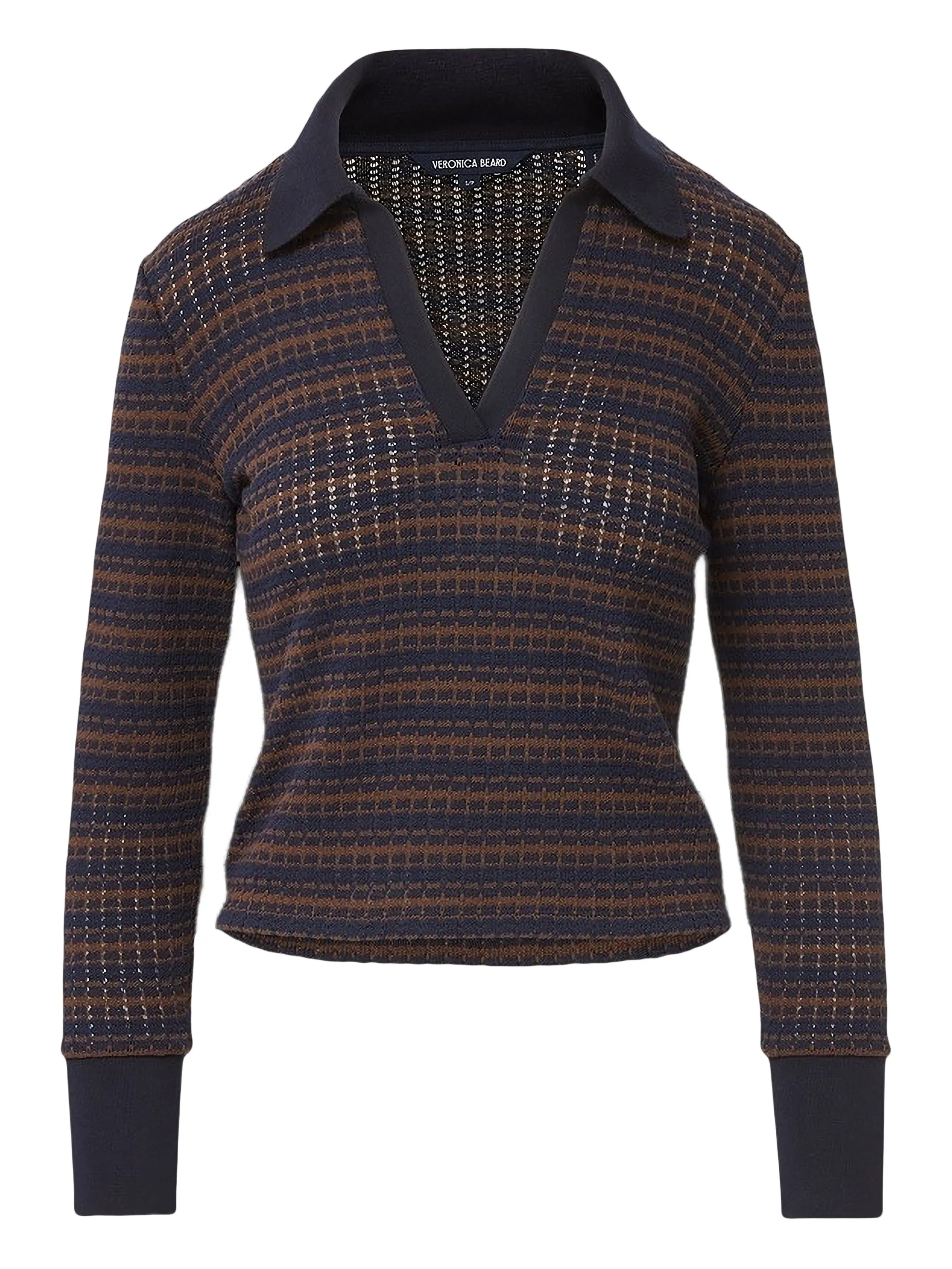 

Полосатый топ Kamal с длинными рукавами Veronica Beard, синий