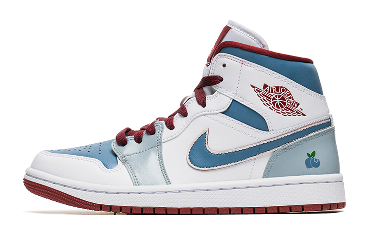 

Кроссовки Air JORDAN 1 Vintage Basketball Shoes Women's High-Top White Blue