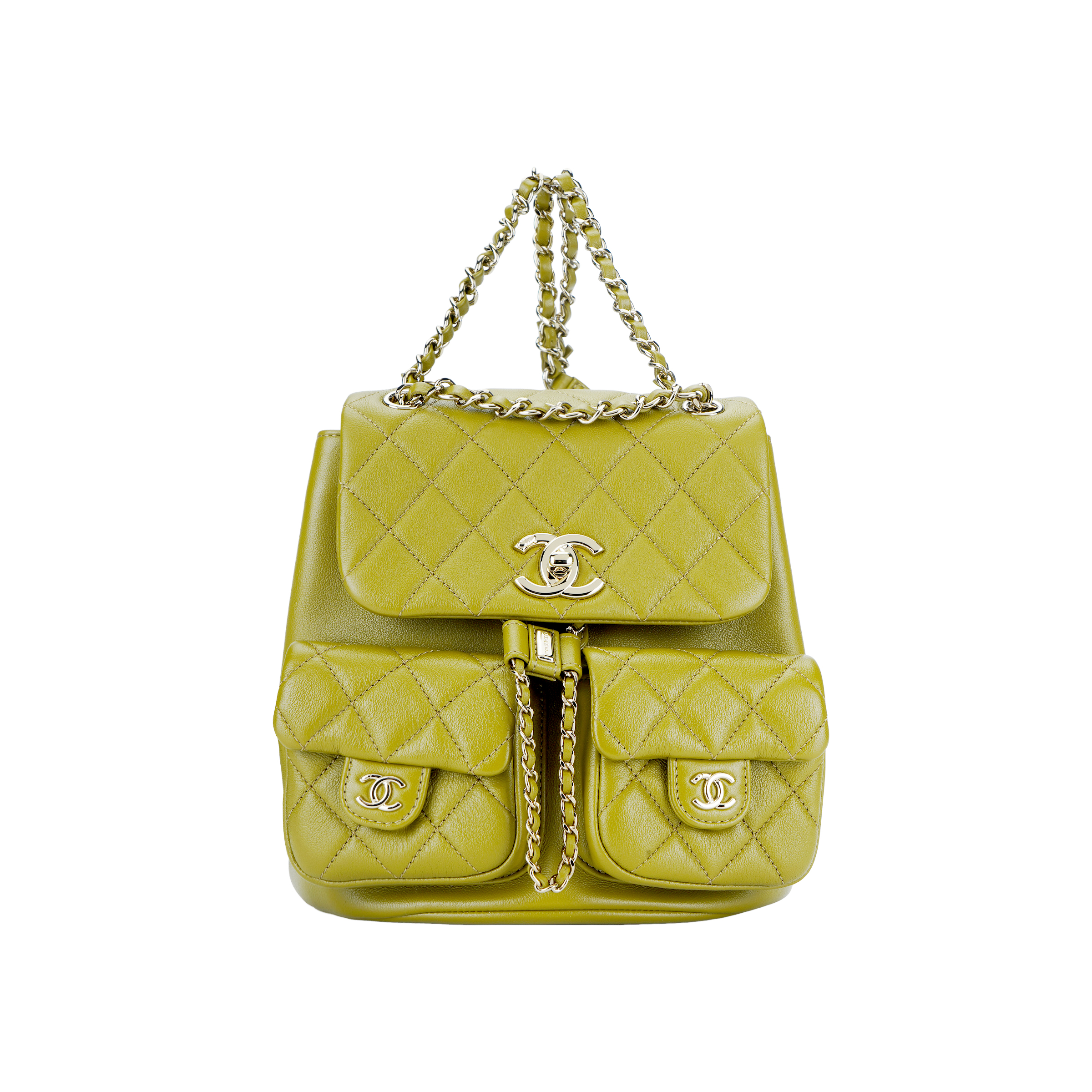 

CHANEL Рюкзак Duma из телячьей кожи, средний размер, женский, оливково-зеленый
