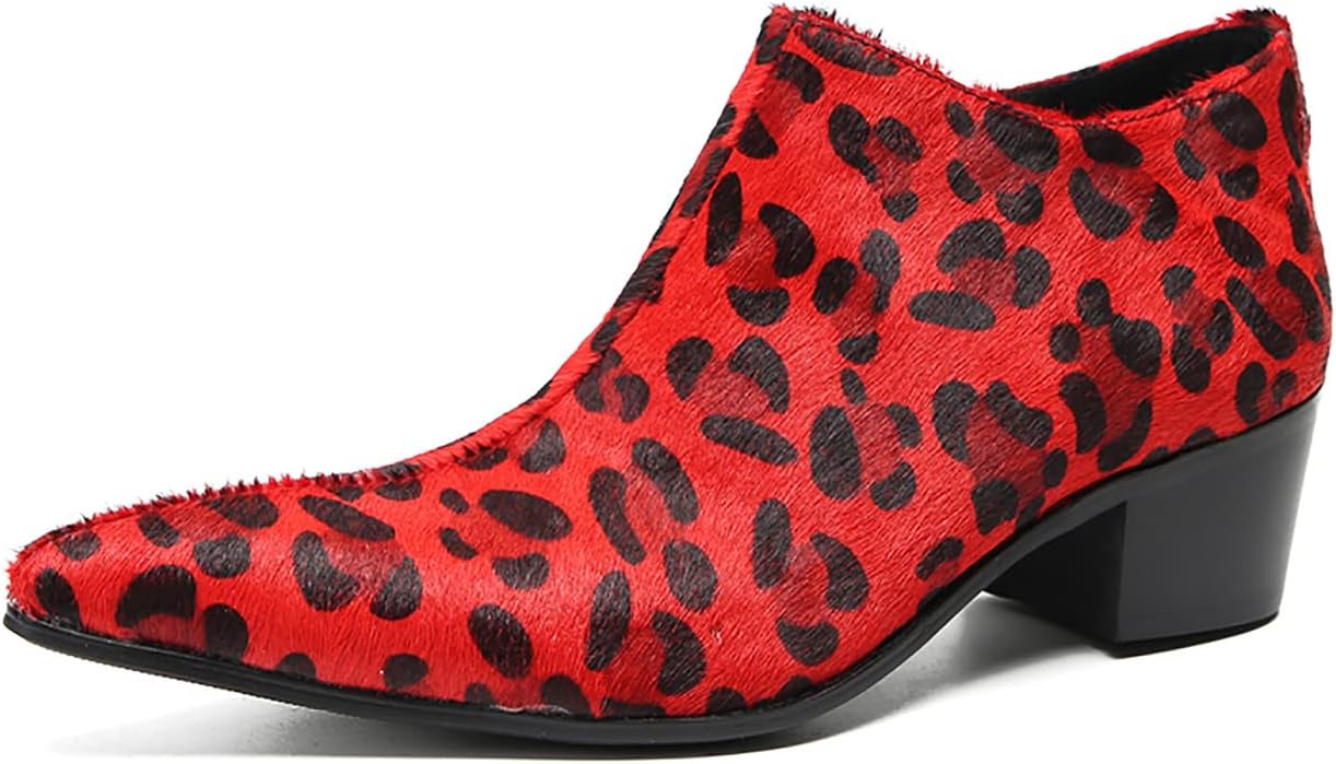 

Мужские замшевые ботинки челси слипоны Santimon - повседневные и вечерние западные туфли с каблуком, лоферы с заостренным носком для бальных танцев, баров и вечеринок, красный