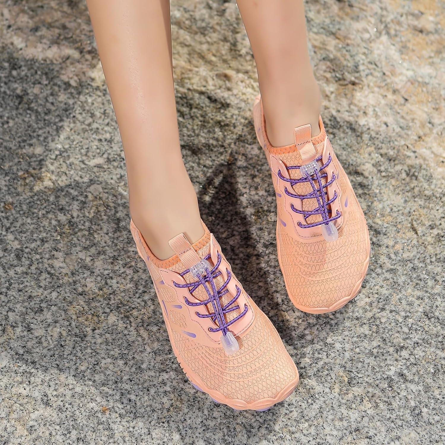 Кроссовки Hike Barefoot для женщин и мужчин, дышащие, с регулируемыми шнурками, нескользящие, спортивная обувь для тренировок, фитнеса, занятий на открытом воздухе и в помещении, для лодок, рыбалки, дайвинга и серфинга Ayziemezm, розовый — фото 2