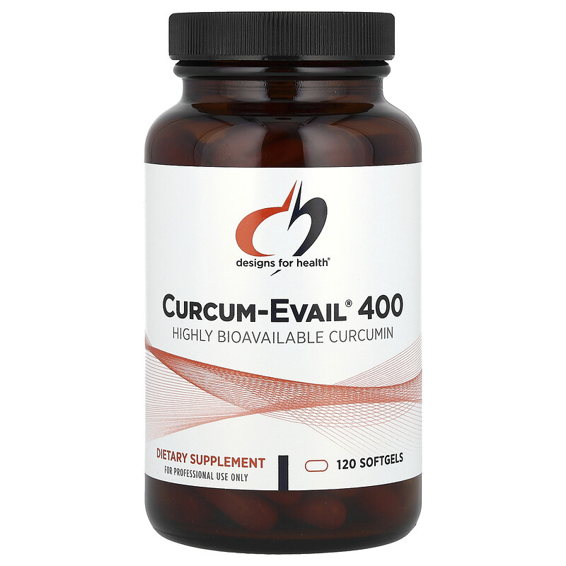 

Designs For Health, Curcum-Evail 400, 400 mg, 120 Softgels
