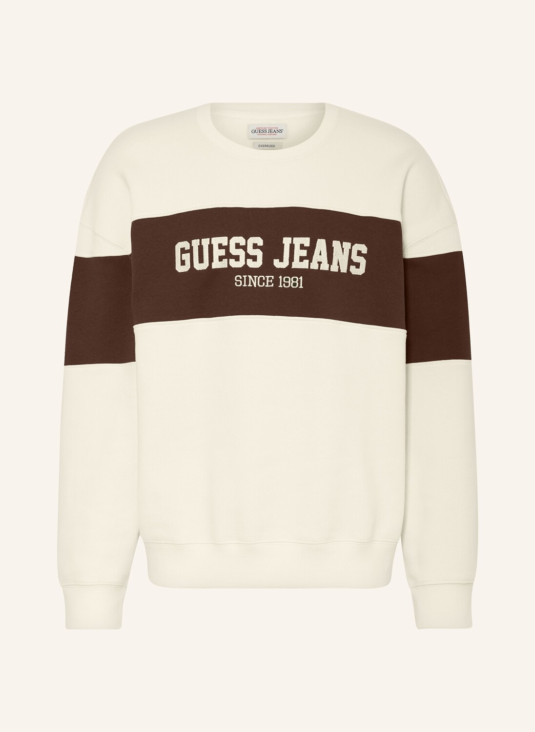 

Толстовка GUESS JEANS, цвет CREME/DUNKELBRAUN
