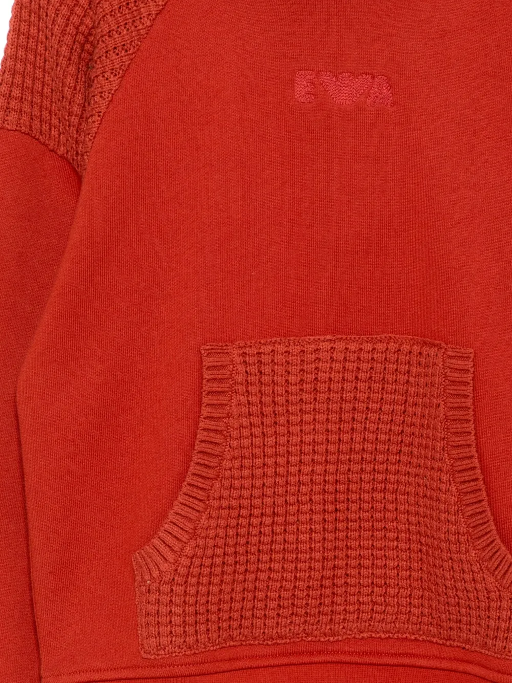 Толстовка с капюшоном и вышитым логотипом Emporio Armani Kids, красный — фото 3