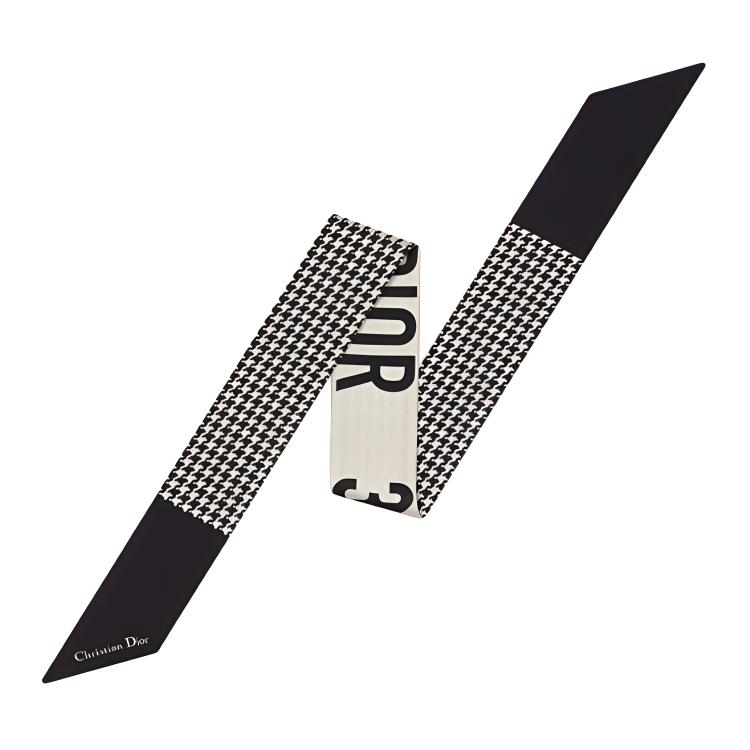 

DIOR Шёлковый шарф, Black and Ecru