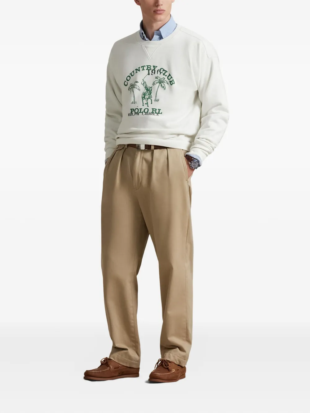 Толстовка с графичным принтом Polo Ralph Lauren, бежевый — фото 2