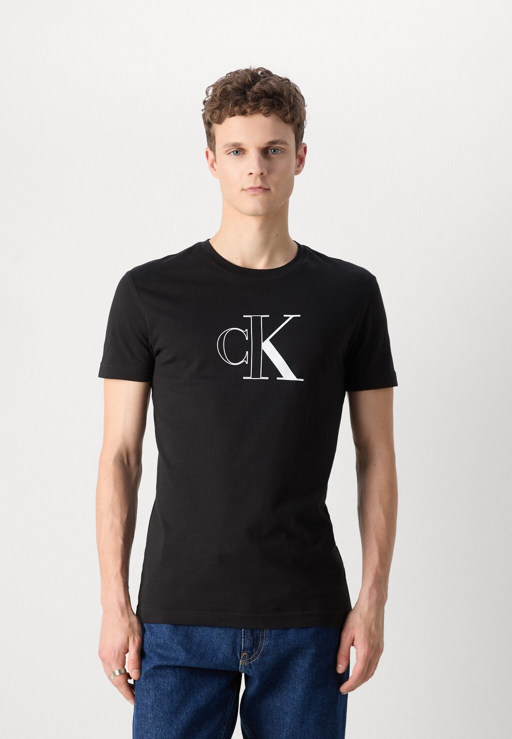 

Футболка с принтом OUTLINE MONOLOGO TEE Calvin Klein, черный