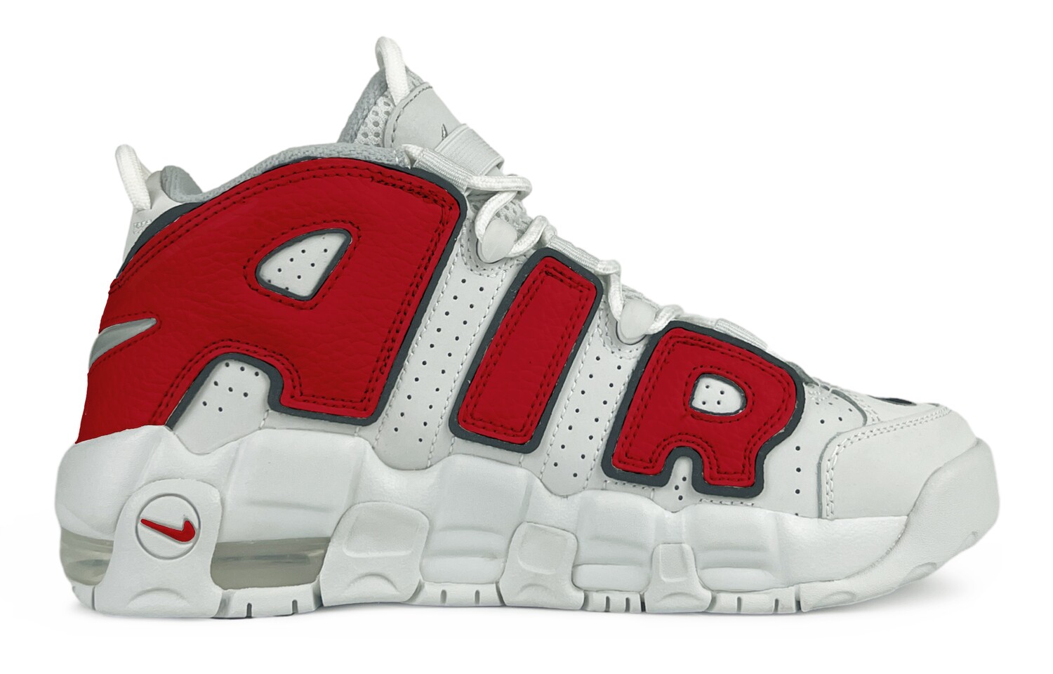 

Кроссовки Nike Air More Uptempo GS 'Photon Dust Black', красный