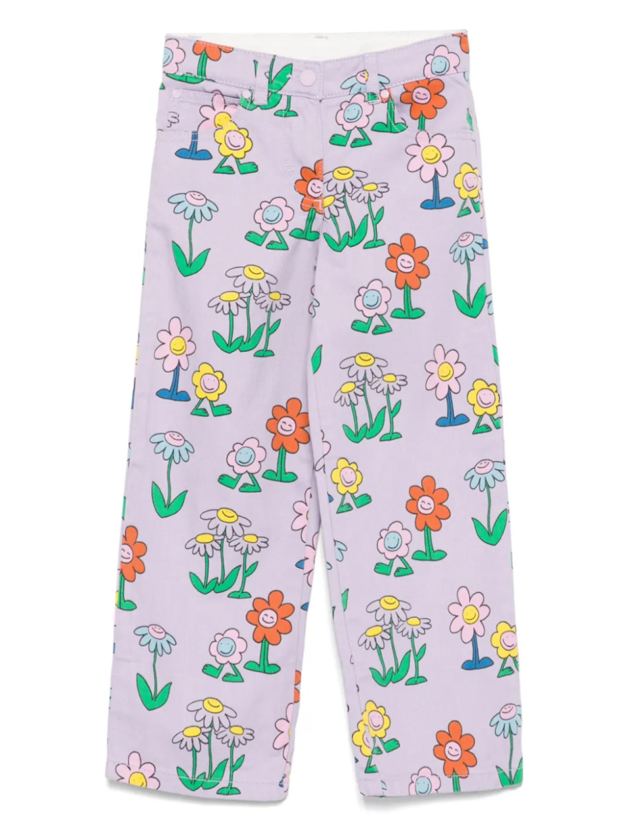 

Брюки с цветочным принтом Stella McCartney Kids, фиолетовый
